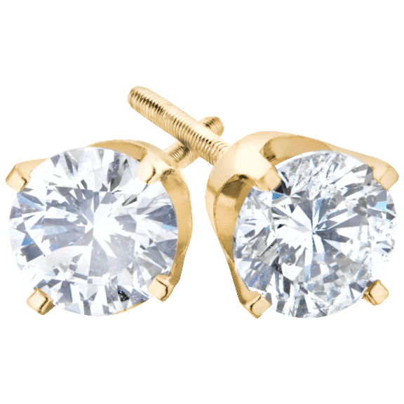 Gilo Pearls Total Diamond Weight Stud Earrings 14K Gold in Carats .05 Ct - 1 Ct