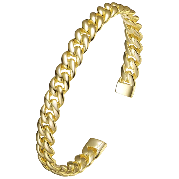 Stella Valentino 14K Gold Plated Chain Cuff Bracelet