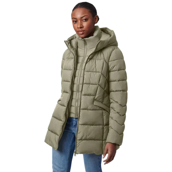Bernardo Hooded Cosmic Puffer Coat with Bib