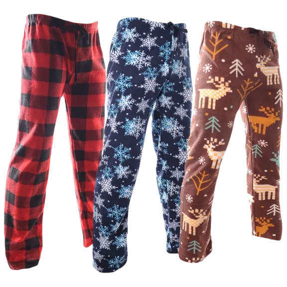 3-Pack: Nextex Apparel Themed Micro Fleece Pajama Pants