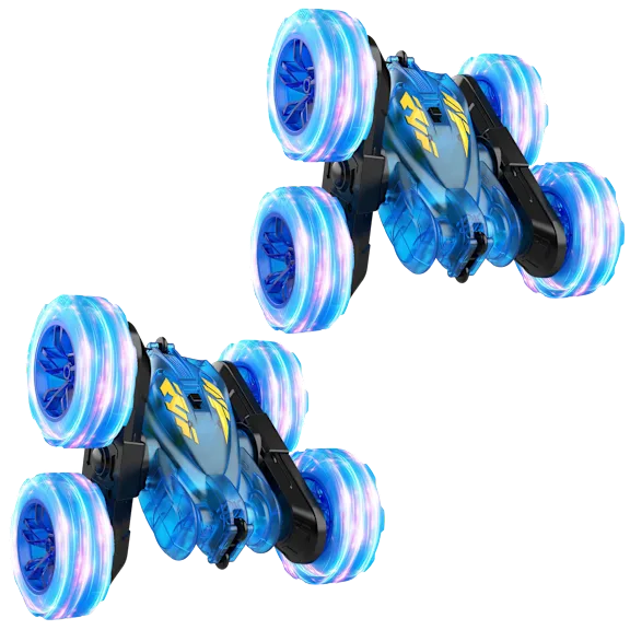 2-Pack: RacingFun Remote Control Swing Stunt Double-Sided Car with Light 2.4G