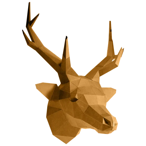 Papercraft World Gold Deer Head Wall Art