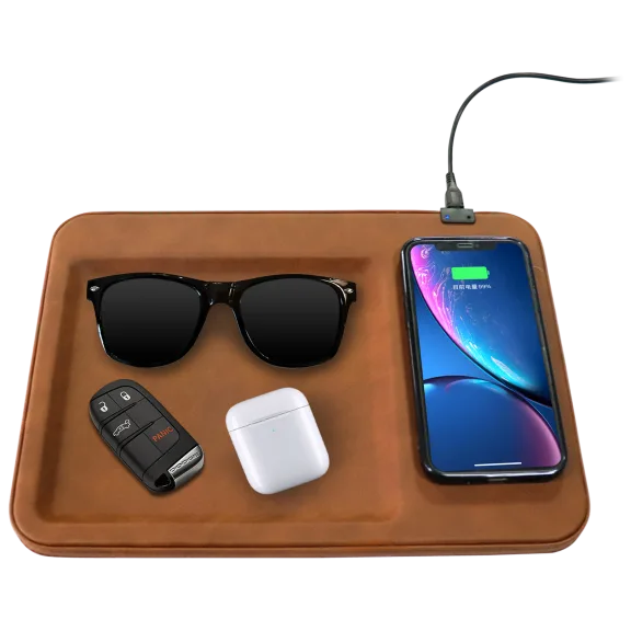 ZTech Table Top Organizer Tray with Wireless Charging Pad