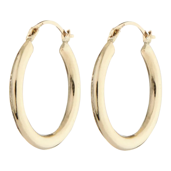 Savvy Cie 10K Gold Brite Finish Hoop Earrings