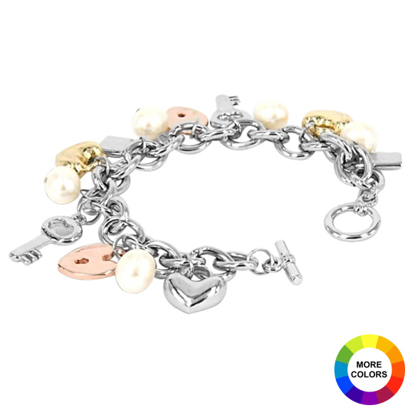 Rose Atoll Collection Baroque Pearl Charm Bracelet