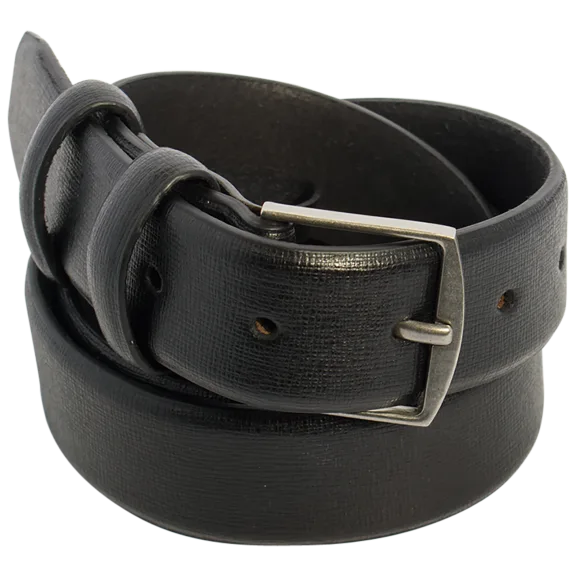 Neiman Marcus-35mm Textured Double Loop Leather Belt