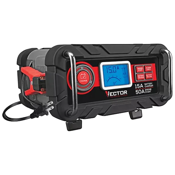 Vector 15 Amp 12V Battery Charger w/ 50 Amp Engine Start & Alternator Check