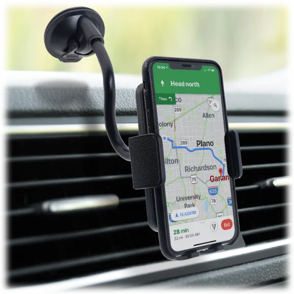 CobaltX Universal Adjustable Gooseneck Smartphone Mount with Leather Accent