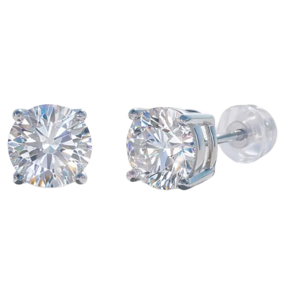 Saffron Moissanite Diamond Stud Earrings
