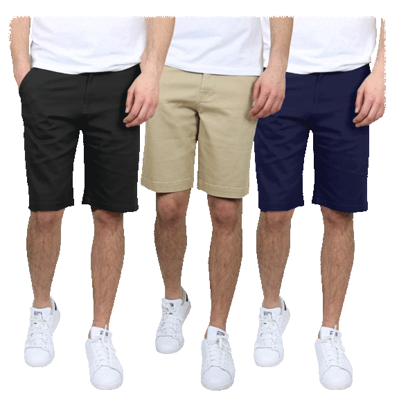 Jumpstart 3-Pack Men's Flex Stretch Cotton Chino Shorts