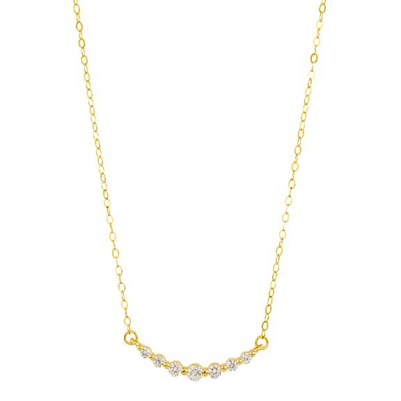 Savvy Cie Graduated CZ Curved Bar necklace