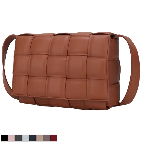 MKF Collection Ginger Woven Vegan Leather Shoulder Bag by Mia K​