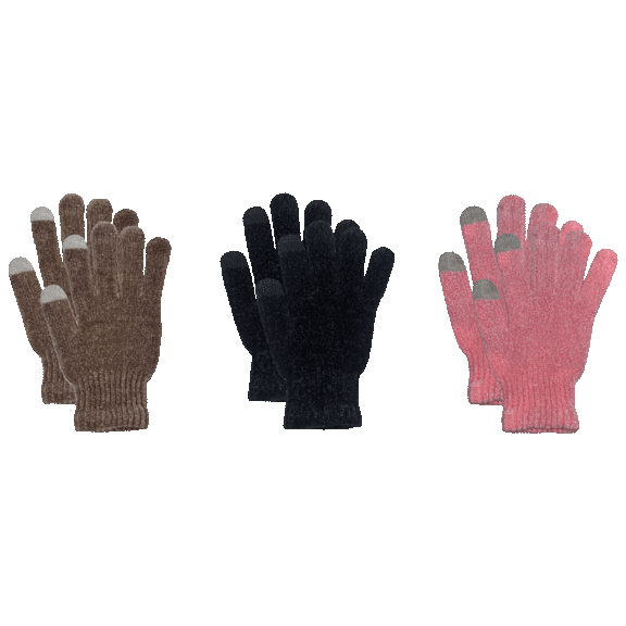 Chenille Winter Gloves with Touchscreen Tips Multipacks