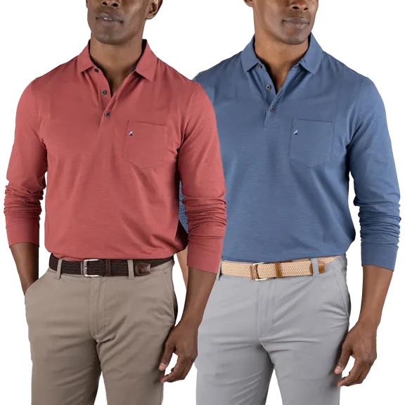 2-Pack: Tailor Vintage Airotec Performance Jersey Long Sleeve Polos