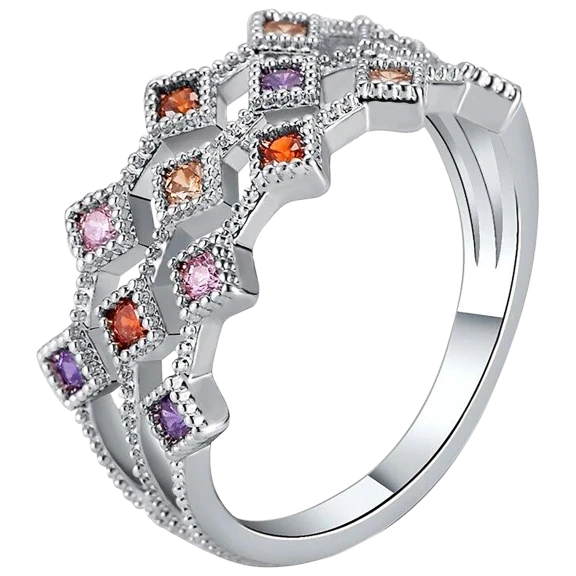 Hollywood Sensation Stacked Multi Color Ring