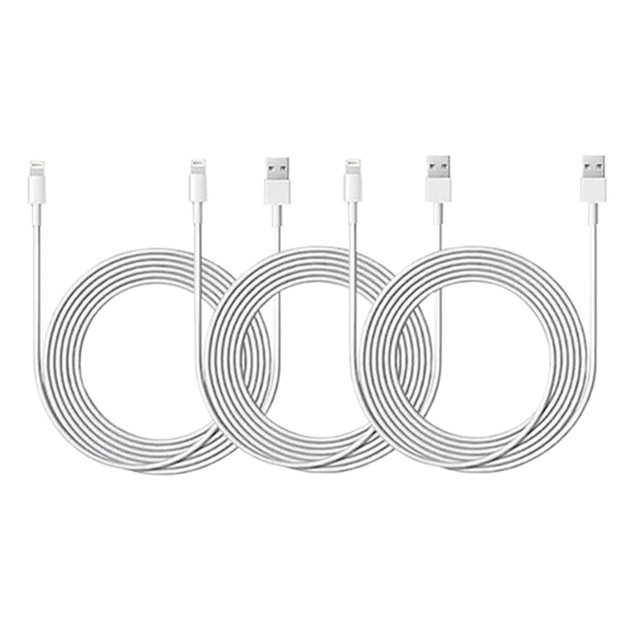 SwissTek 3-Pack: 10' MFi-Certified Lightning Cable