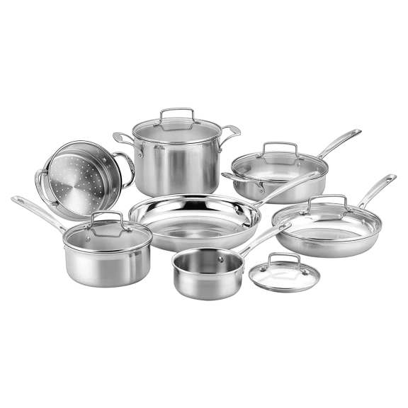 Cuisinart Tri-Ply Pro 12-Piece Stainless Steel Cookware Set