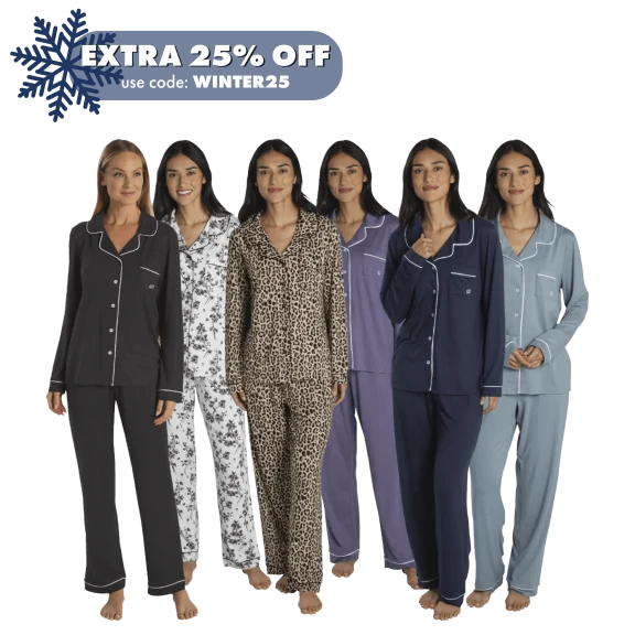 Born Long Sleeve Notch Collar Pajama Set