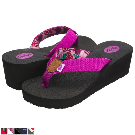 Floopi Women's Anna Wedge Yoga Mat Thong Flip Flop