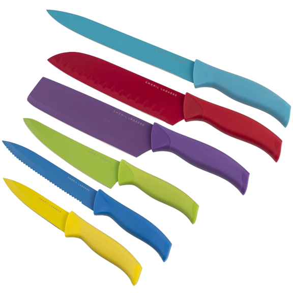 Emeril 6-Piece Nonstick Knife Set with Sheaths