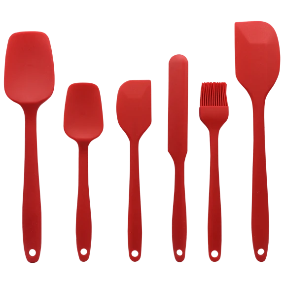 6-Piece: Cheer Collection Silicone Kitchen Spatula Set