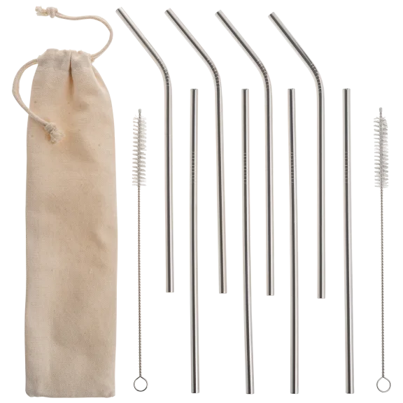 8-Pack: Pronoir Stainless Steel Straw Set