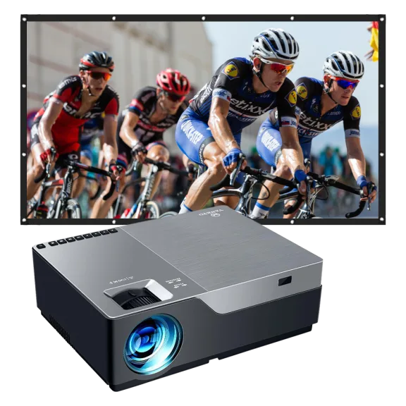 Vankyo V600 1080p LED Projector with 120" Projector Screen