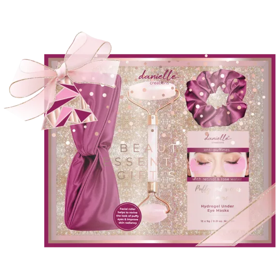 Danielle Creations Gift Set Facial Roller, Eye Masks, Satin Headband & Scrunchie
