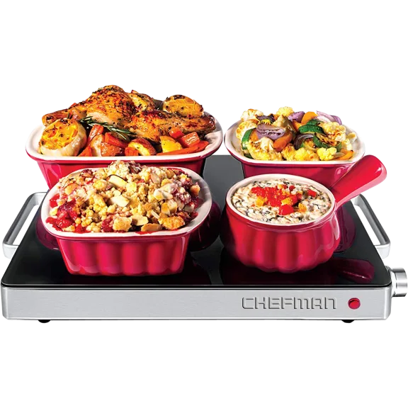 Chefman Mini Glasstop Warming Tray with Temperature Control