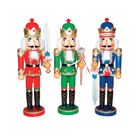 Santa's Workshop 15 inch 3-Piece Bejeweled Kings Nutcrackers Set