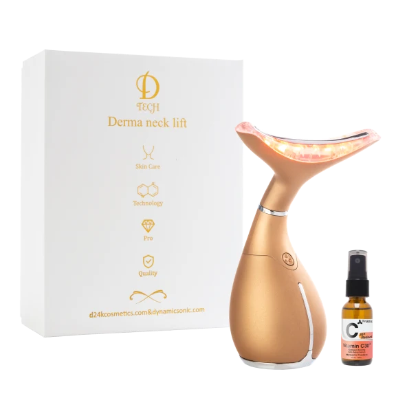 Dynamic Innovations Non Surgical Neck Lift Device w/Light Therapy & Vit. C Serum