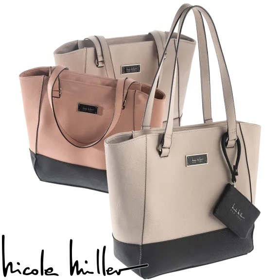 Nicole Miller Hazel Colorblock Tote with BONUS Wristlet
