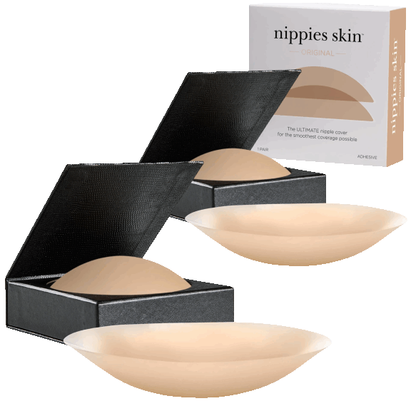 2-Pack: Nippies Adhesive Reusable Silicone Covers with Travel Box