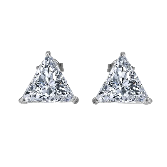 Megan Walford Lab Created Trillion Cut Diamond Earrings