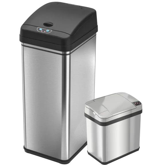 iTouchless 13 Gallon & 2.5 Gallon Rectangular Stainless Steel Sensor Can
