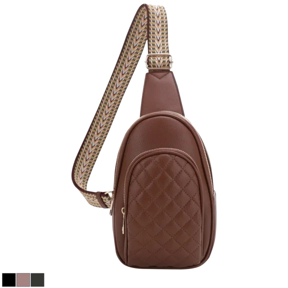 Malibu Skye Harper Triple Compartment Sling Bag With Webbing Strap