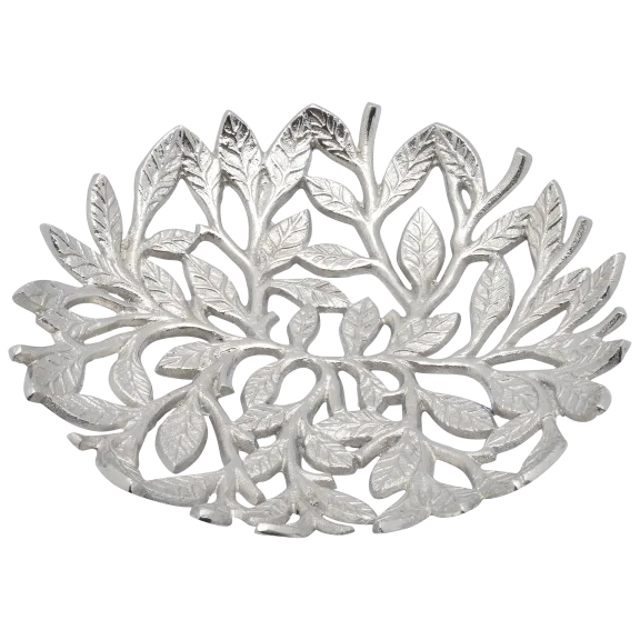 Cheer Collection Silver Leaf Decorative Fruit Bowl
