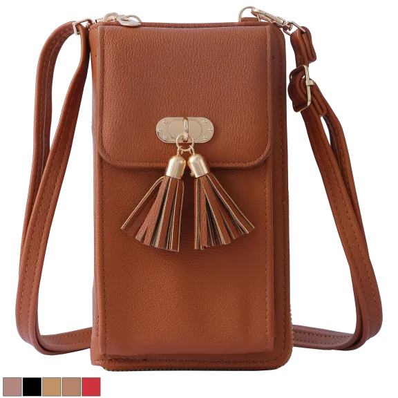 Malibu Skye Pebble Phone and Wallet Crossbody with Tassel