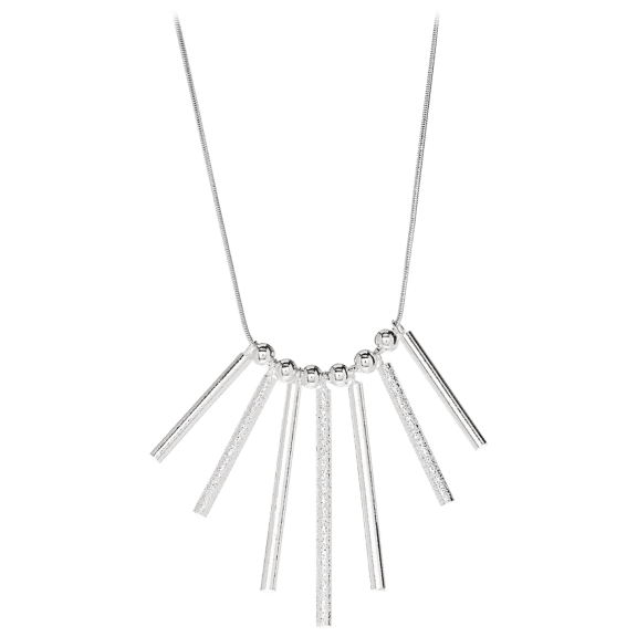 Hollywood Sensation Silver Finished Tassel Necklace-Dazzling Spike Necklace