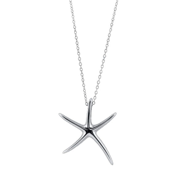 Hollywood Sensation Edmon Starfish .925 Sterling Silver Plated Necklace