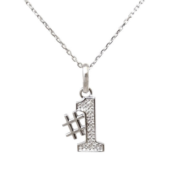 Savvy Cie 18K White Gold Diamond You’re My #1 Pendant