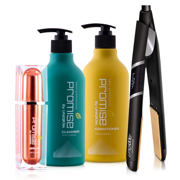 Promise by Uniqkka Sleek & Straight Humidity Proof Collection with Straightener