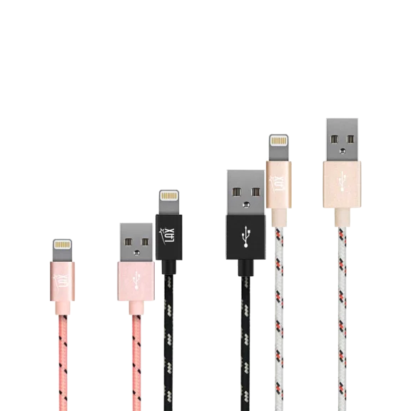 LAX 6' Apple MFi Certified Braided Nylon Lightning Cables