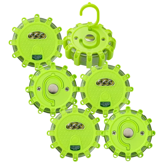 6-Pack: Emergency Magnetic Road Flares with Flashlight