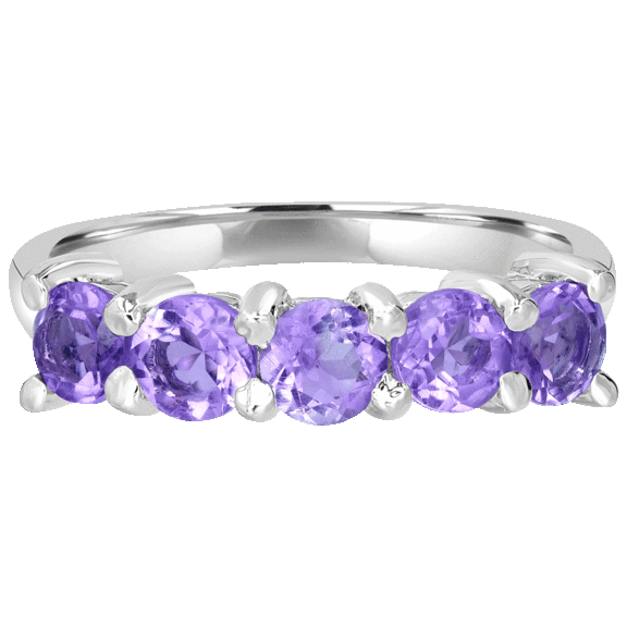 Gemistry Sterling Silver Genuine 5-Round Stone Ring