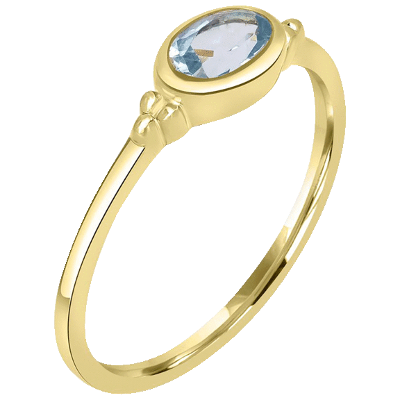 Gemistry Gold over Sterling Silver Genuine Stone Oblong Ring