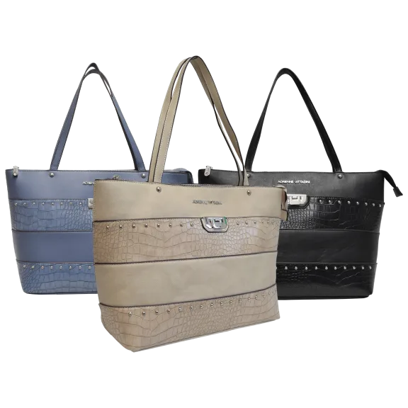 Adrienne Vittadini Croc Studded Tote Bag