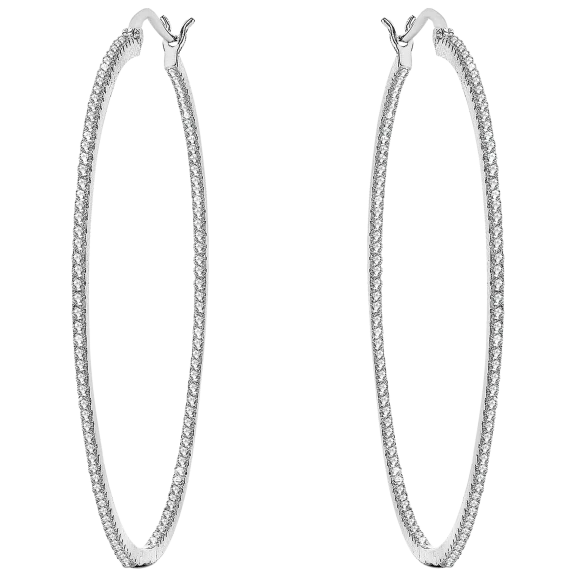 Genevive CZ Large Hoop Earrings
