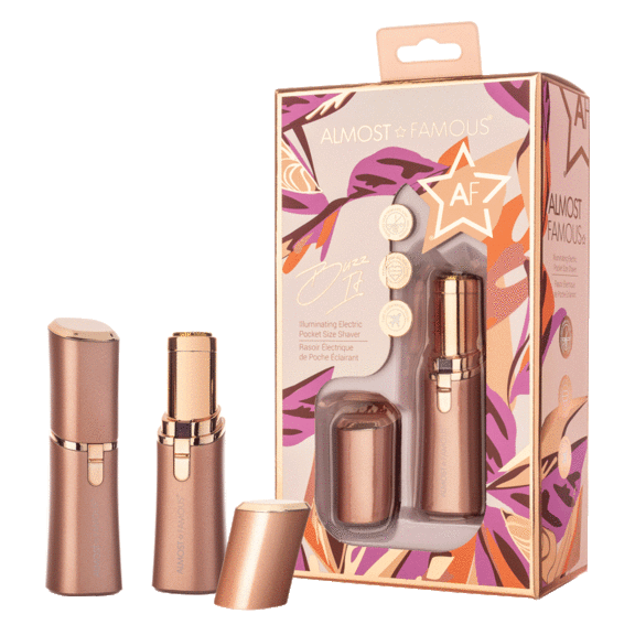 Almost Famous Buzz It Facial Shaving Wand with Rose Gold Accents