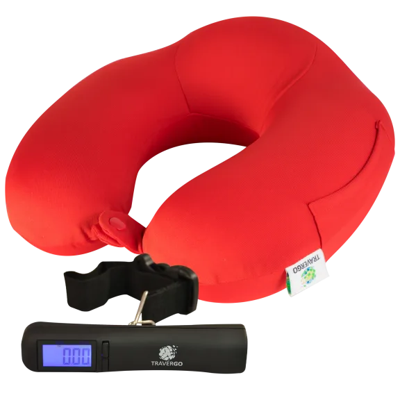 TraverGo Travel Neck Pillow and Luggage Scale Combo